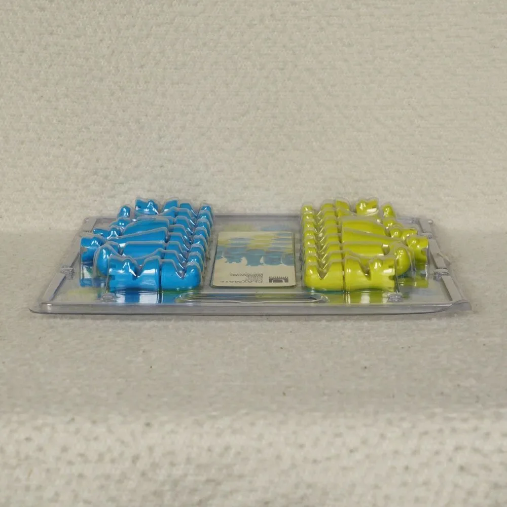 Umbra Playmate Chess Set Blue and Lime Rubber Game Pieces Buro fur Form Monster